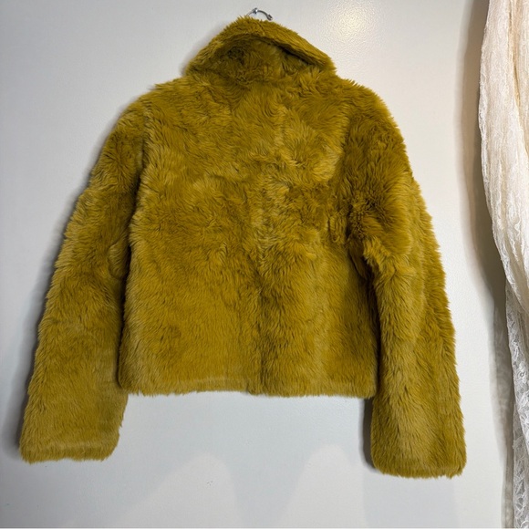Free People Alice Throw On Faux Fur Jacket Lemon Party XS - Picture 6 of 6